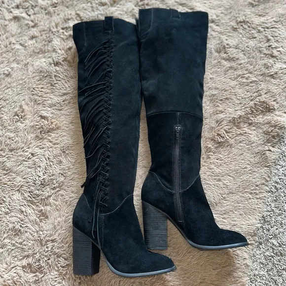 Carlos Santana Suede Knee-High Boots 7.5