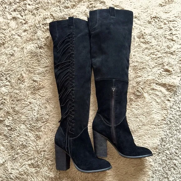 Carlos Santana Suede Knee-High Boots 7.5