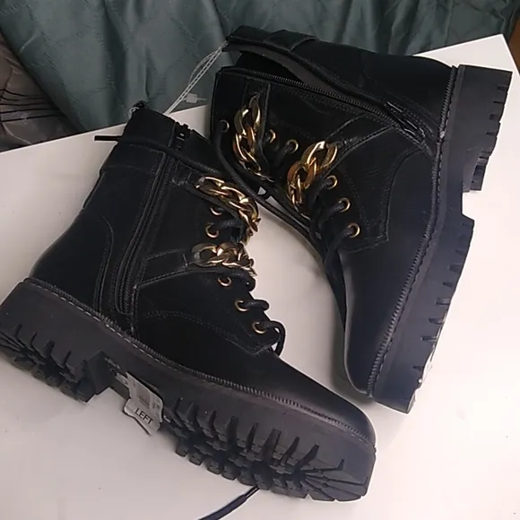 Carvela Salute Leather Chain Biker Boots