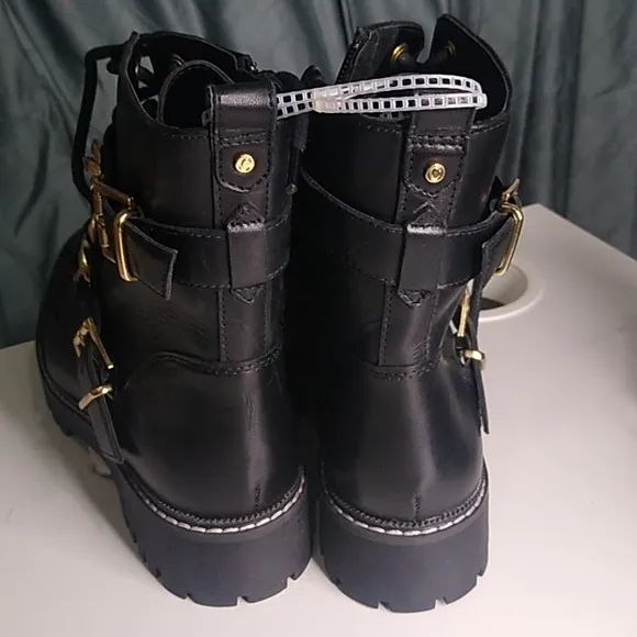 Carvela Salute Leather Chain Biker Boots