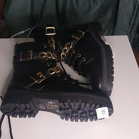 Carvela Salute Leather Chain Biker Boots