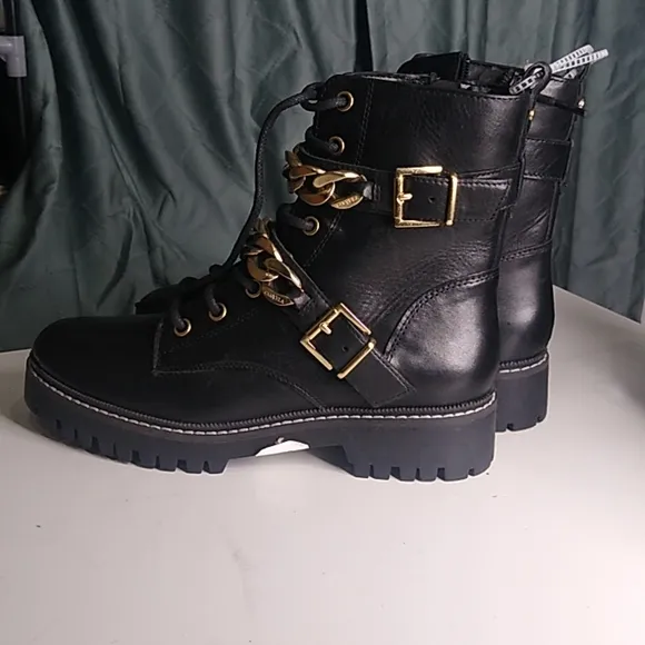 Carvela Salute Leather Chain Biker Boots