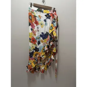 Celia B Multicolor‎ Floral Wrap Maxi Skirt Size Small Viscose