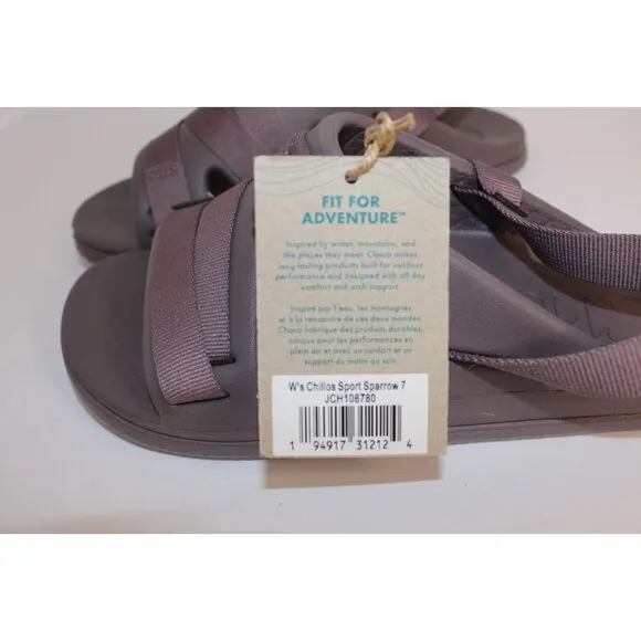 Chaco Chillos Sport Sparrow Womens Size 7 Purple Slide On Summer Sandals NWT