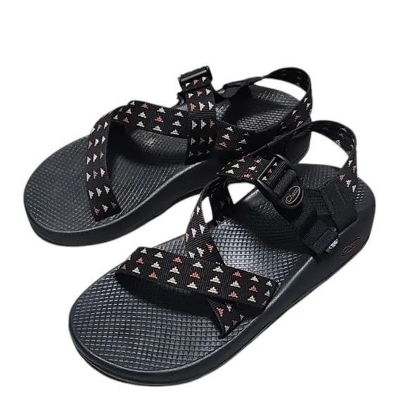 CHACO Lowdown Sandal Mens 11 Blaxk Adjustable Strappy Hiking Hippie Cali