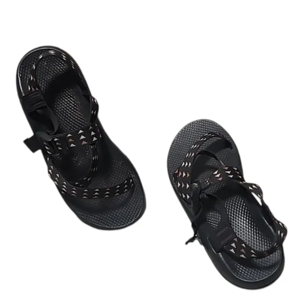 CHACO Lowdown Sandal Mens 11 Blaxk Adjustable Strappy Hiking Hippie Cali