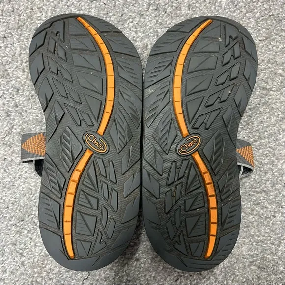 Chaco Mega Z1 Cloud Men's Wide Strap Outdoor Hiking Sandals Orange/Gray Size 9