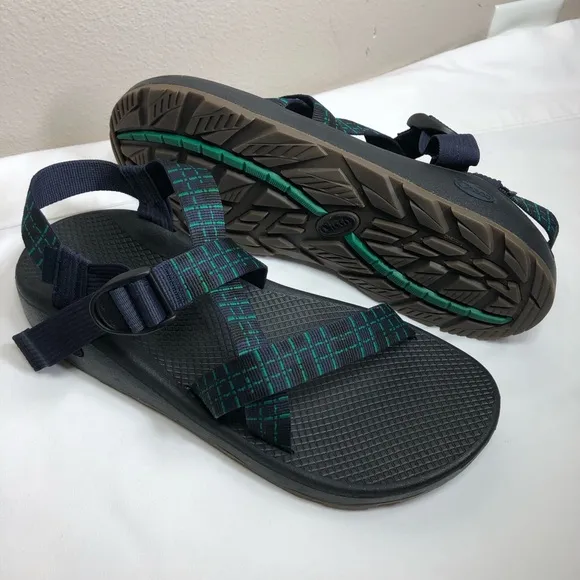 Chaco Men's Z/Cloud Ending Navy Green Adjustable Straps Hiking Sandals Size 13