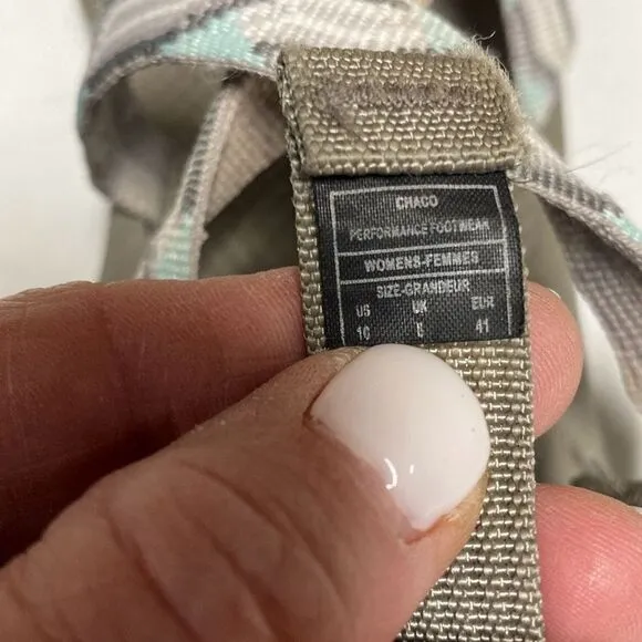 CHACO Sandals 10 ZX2 CLASSIC Grey Candy Hiking Comfort JACQUARD Strappy Size 10