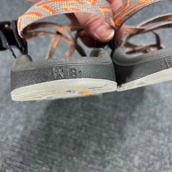 Chaco Womens Z/Cloud X2 Sandals Size 8 Orange Gray Strappy Hiking Water Shoes