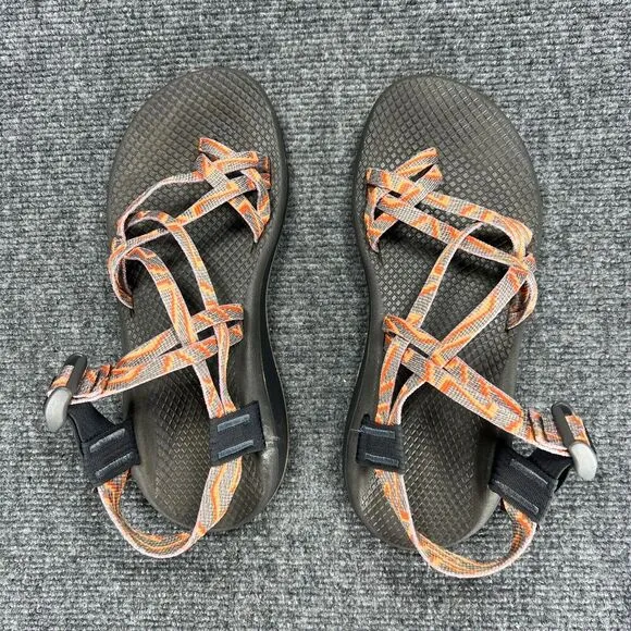 Chaco Womens Z/Cloud X2 Sandals Size 8 Orange Gray Strappy Hiking Water Shoes