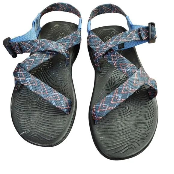 Chaco Zstrap Blue Multicolored Womens  Hiking Walking Sandals Sz 8