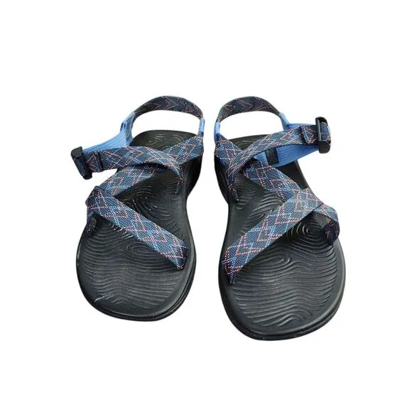Chaco Zstrap Blue Multicolored Womens  Hiking Walking Sandals Sz 8