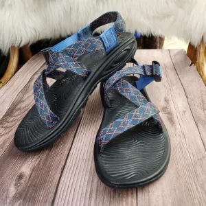 Chaco Zstrap Blue Multicolored Womens  Hiking Walking Sandals Sz 8