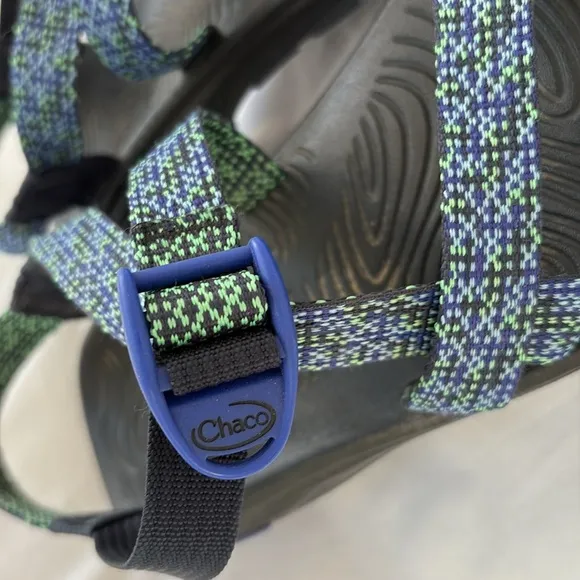 Chaco Zvolv Blue Green Strappy Sport Sandals Hiking Gorpcore Women’s 9