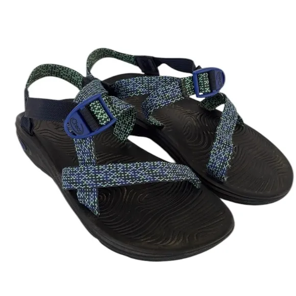 Chaco Zvolv Blue Green Strappy Sport Sandals Hiking Gorpcore Women’s 9