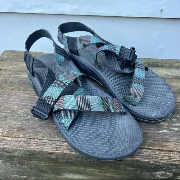 Chaco Z/X Strappy Hiking Adventure Sandals Teal Blue Black Webbing Men’s 11