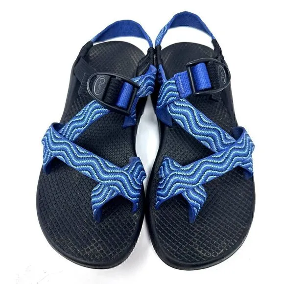 Chacos Womens Blue Black Hiking Sandals Vibram Sole Size 7