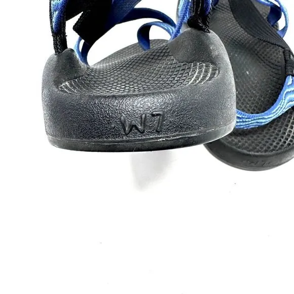 Chacos Womens Blue Black Hiking Sandals Vibram Sole Size 7