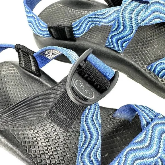 Chacos Womens Blue Black Hiking Sandals Vibram Sole Size 7