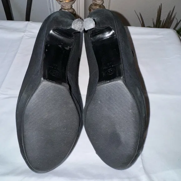 Chanel High Heel Platform Black Suede Leather Ankle Booties