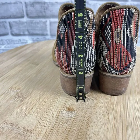 Charleston Shoe Co. Aiken Women's Size 6 Brown Suede Aztec Ankle Boots