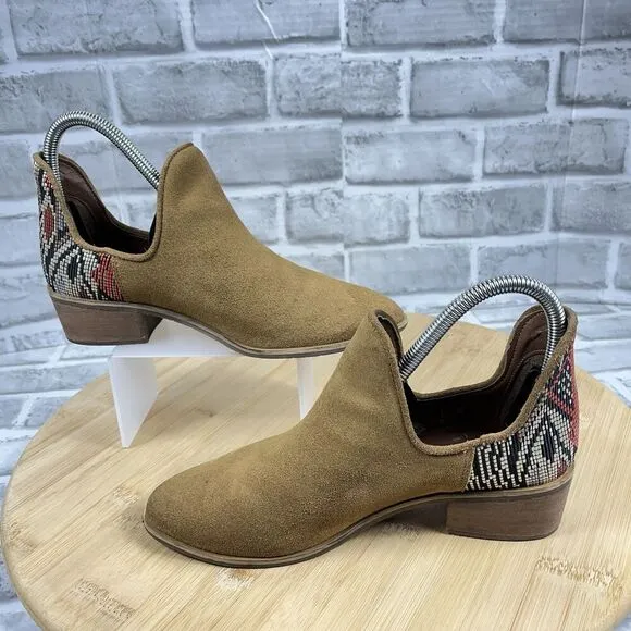 Charleston Shoe Co. Aiken Women's Size 6 Brown Suede Aztec Ankle Boots