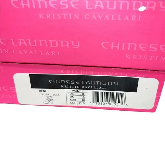 Chinese Laundry Womens Booties Remi Mirror Heeled Black Silver Party Size 9