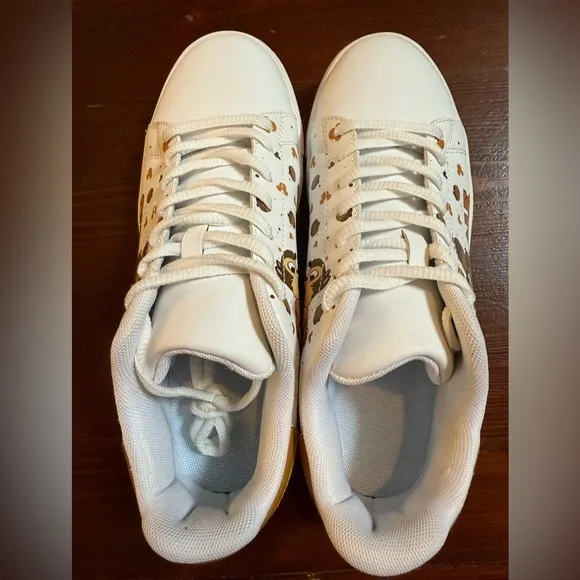 Chip &amp;‎ Dale Shoes Sneakers Women 9 Men 7 White Brown Mouse Acorn Chipmunk