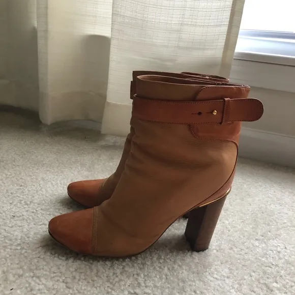Chloe Brown Leather Ankle Boots