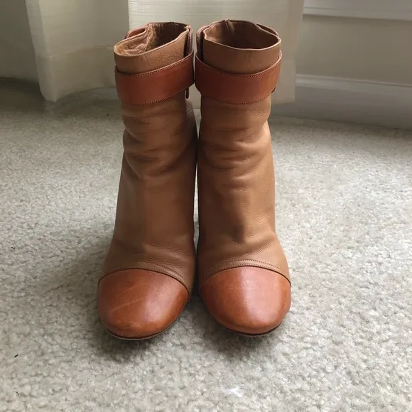 Chloe Brown Leather Ankle Boots