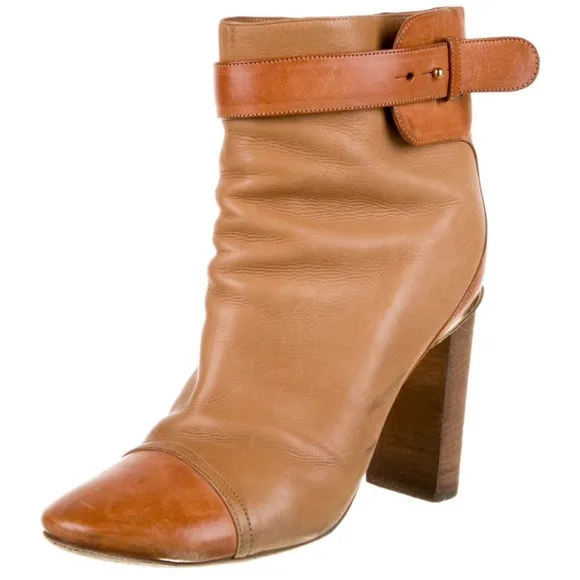 Chloe Brown Leather Ankle Boots