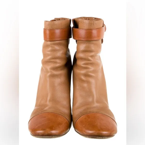 Chloe Brown Leather Ankle Boots