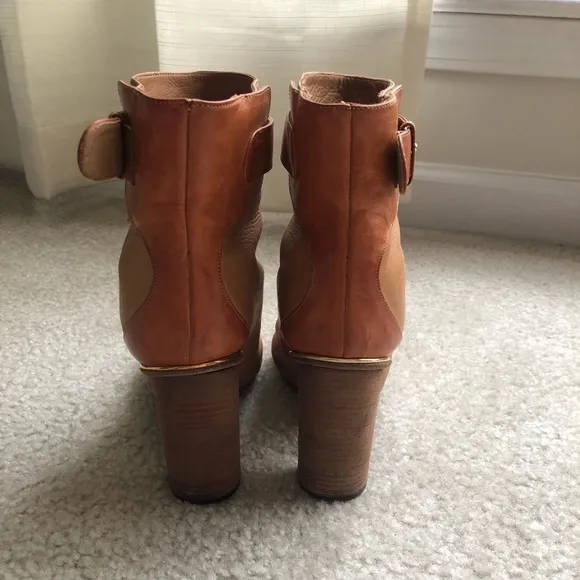 Chloe Brown Leather Ankle Boots