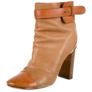 Chloe Brown Leather Ankle Boots
