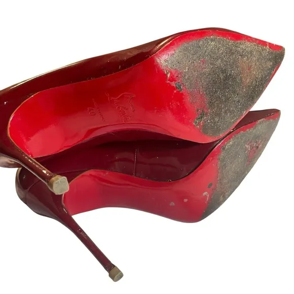 Christian Louboutin So Kate Red Patent Leather Stiletto Heel Pump Size 40