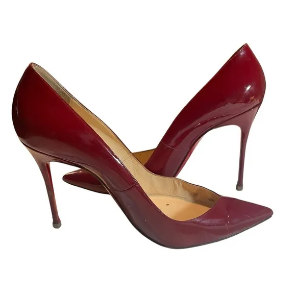 Christian Louboutin So Kate Red Patent Leather Stiletto Heel Pump Size 40