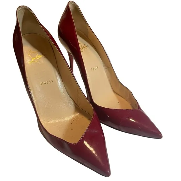 Christian Louboutin So Kate Red Patent Leather Stiletto Heel Pump Size 40