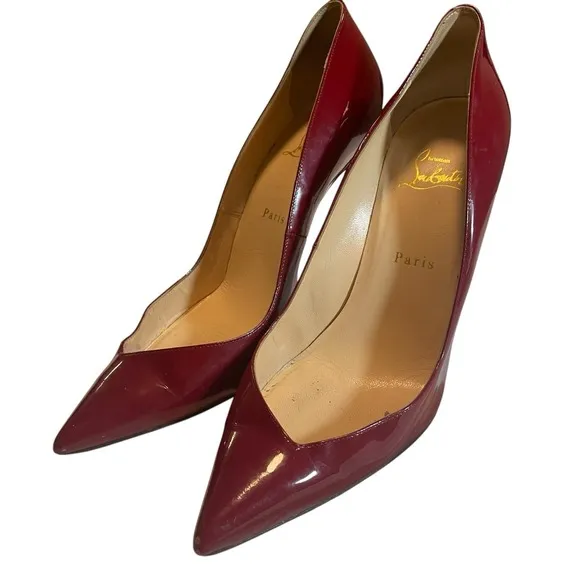 Christian Louboutin So Kate Red Patent Leather Stiletto Heel Pump Size 40