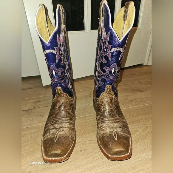 Cinch Men's Brown and Blue Western Boots Styke CMF 154 9EE