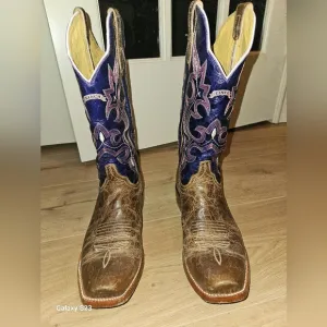 Cinch Men's Brown and Blue Western Boots Styke CMF 154 9EE