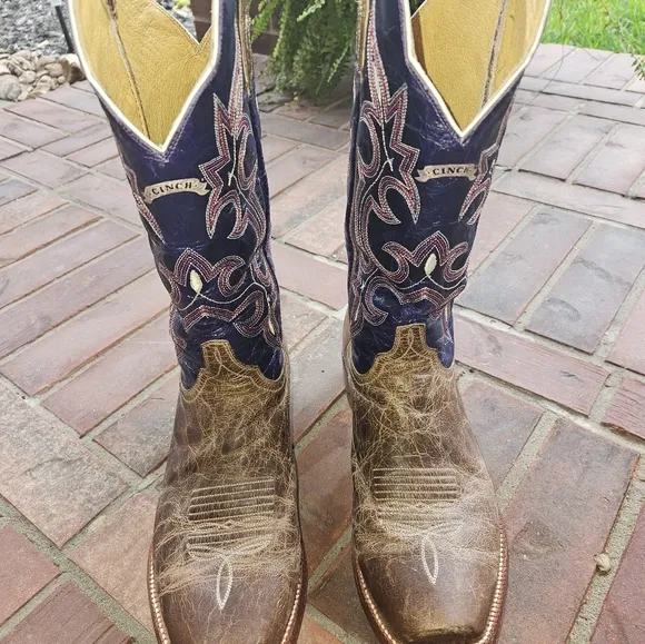 Cinch Men's Brown and Blue Western Boots Styke CMF 154 9EE