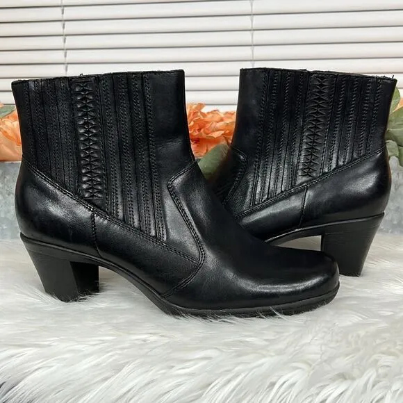 CLARKS 83576 Black Leather Casual Boots Size 9.5