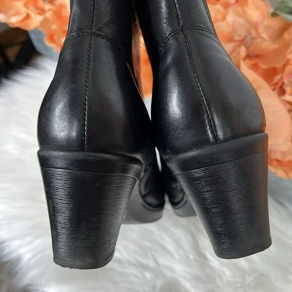 CLARKS 83576 Black Leather Casual Boots Size 9.5