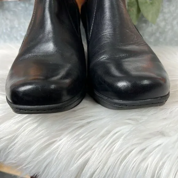 CLARKS 83576 Black Leather Casual Boots Size 9.5