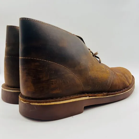 Clarks Boots Mens 13 Brown Leather Desert Beeswax Ankle Classic Casual Shoes
