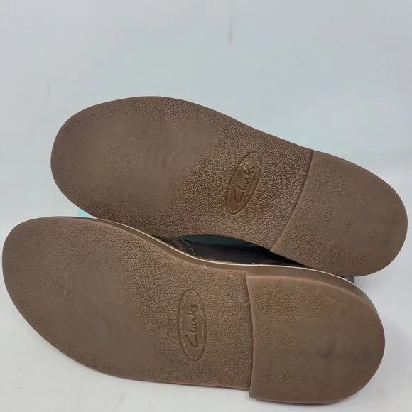 Clarks Boots Mens 9M Bushacre Lace Up Chukka Brown Distressed Leather Casual 99%