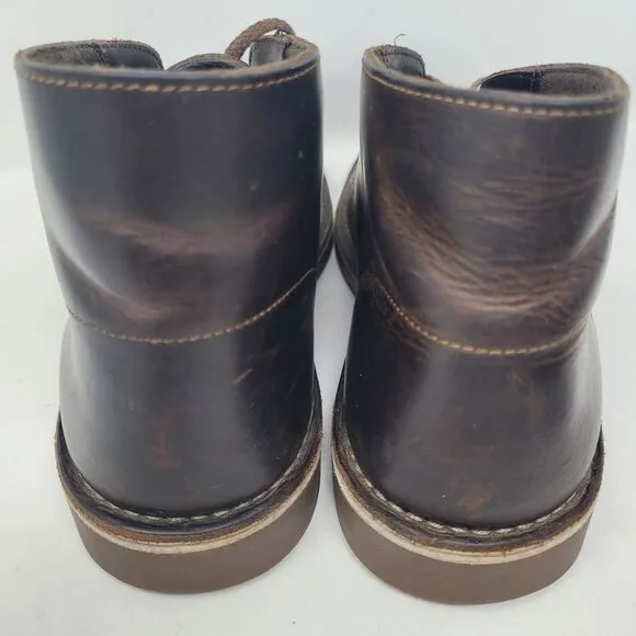 Clarks Boots Mens 9M Bushacre Lace Up Chukka Brown Distressed Leather Casual 99%