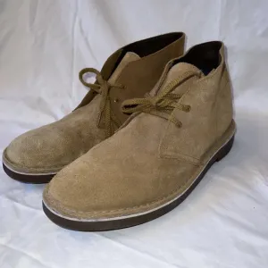 Clarks Bushacre 2 Desert Chukka Boots Mens 9 M Beige Taupe Leather Suede Lace Up