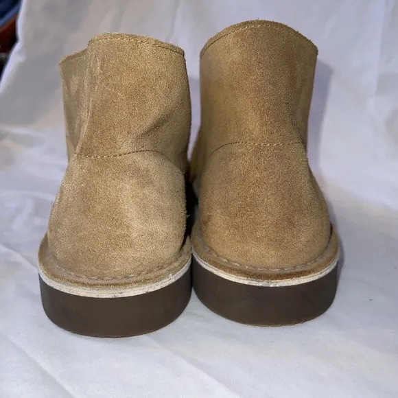 Clarks Bushacre 2 Desert Chukka Boots Mens 9 M Beige Taupe Leather Suede Lace Up